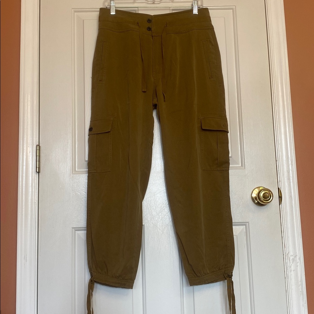 Sundance Sz 10 High-Rise Utility Cargo Pants in Olive Brown - Picture 4 of 15